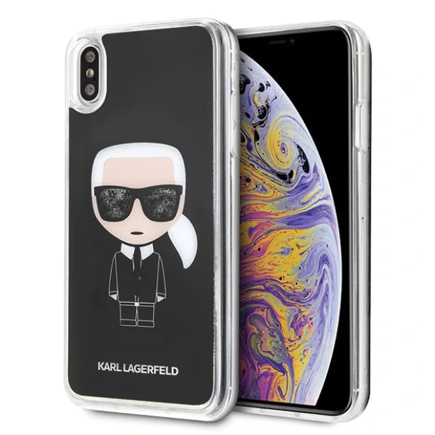 Husa iPhone XS Max, Karl Lagerfeld, Liquid Neagra