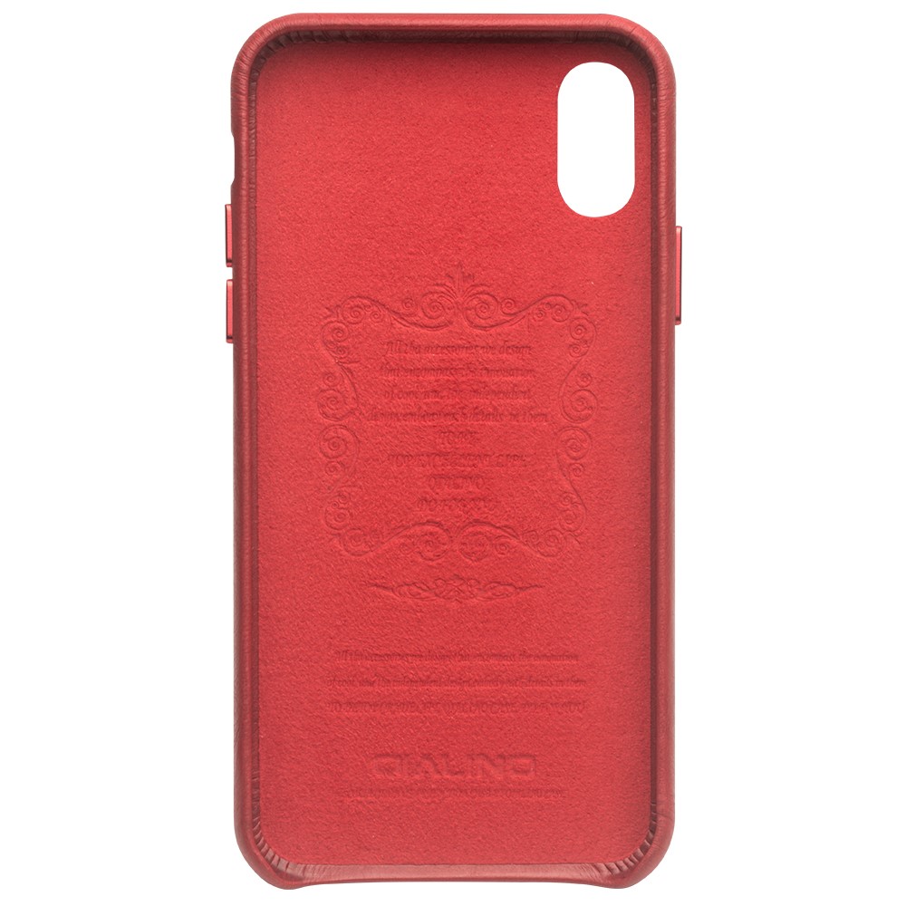 Husa iPhone XS Max Leather Back Case Qialino Rosu thumb