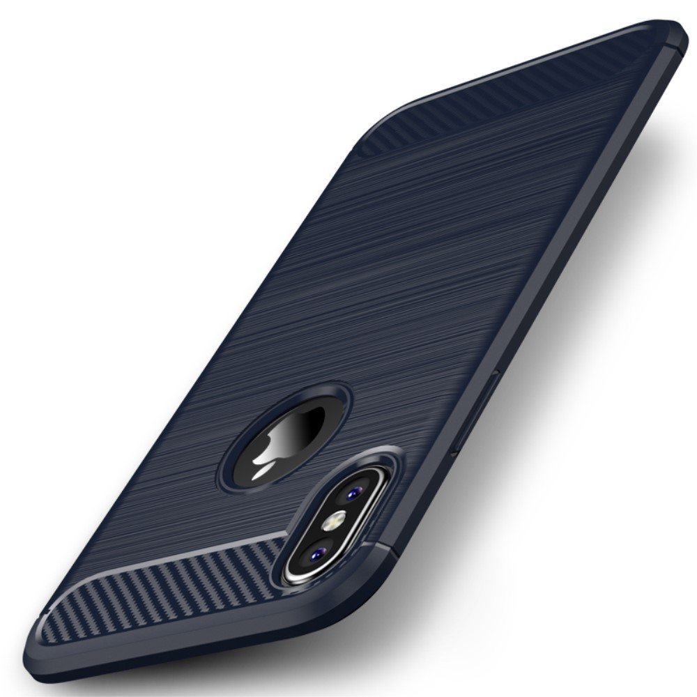 Husa iPhone XS/X 5.8'', Carbon Fiber, Ipaky, Albastra thumb