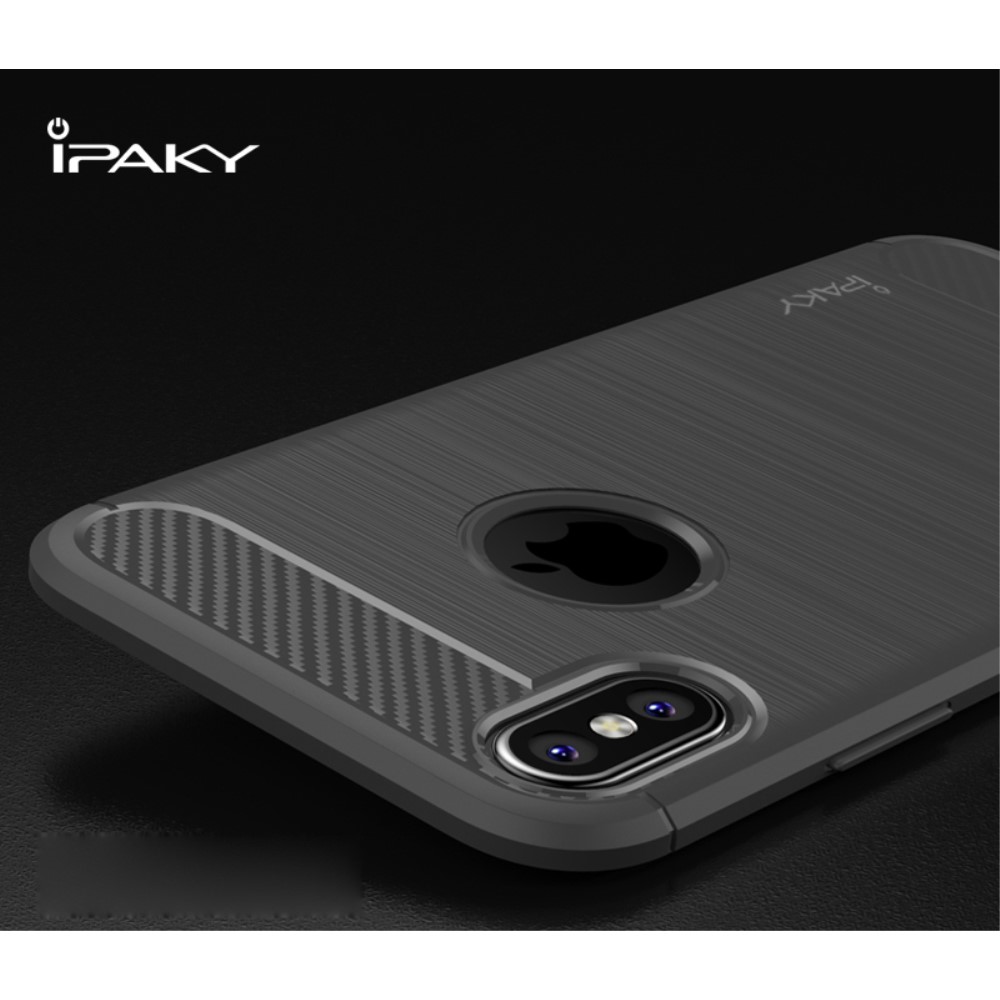 Husa iPhone XS/X  Carbon Fiber, Ipaky, Gri thumb