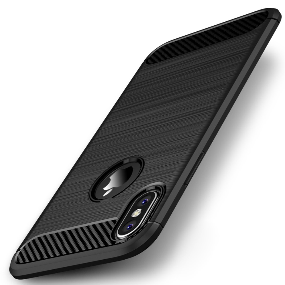 Husa iPhone XS/X 5.8'', Carbon Fiber, Ipaky, Neagra thumb