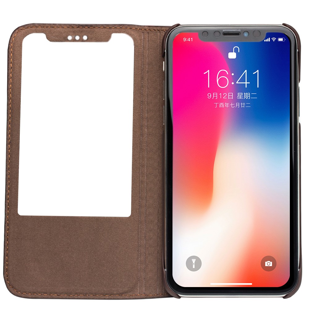 Husa iPhone X/Xs Business View Window Qialino Maro thumb