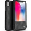 Husa iPhone X/Xs Business View Window Qialino Neagra