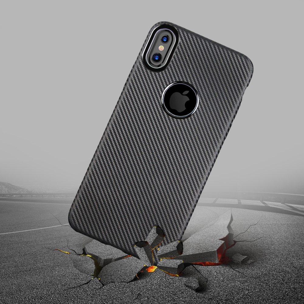 Husa iPhone X/Xs 5.8'' Carbon Fiber Texture neagra thumb