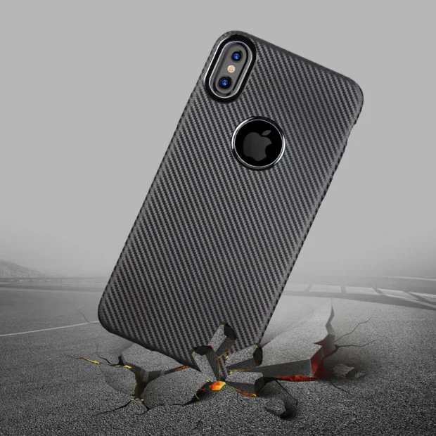 Husa iPhone X/Xs 5.8&#039;&#039; Carbon Fiber Texture neagra