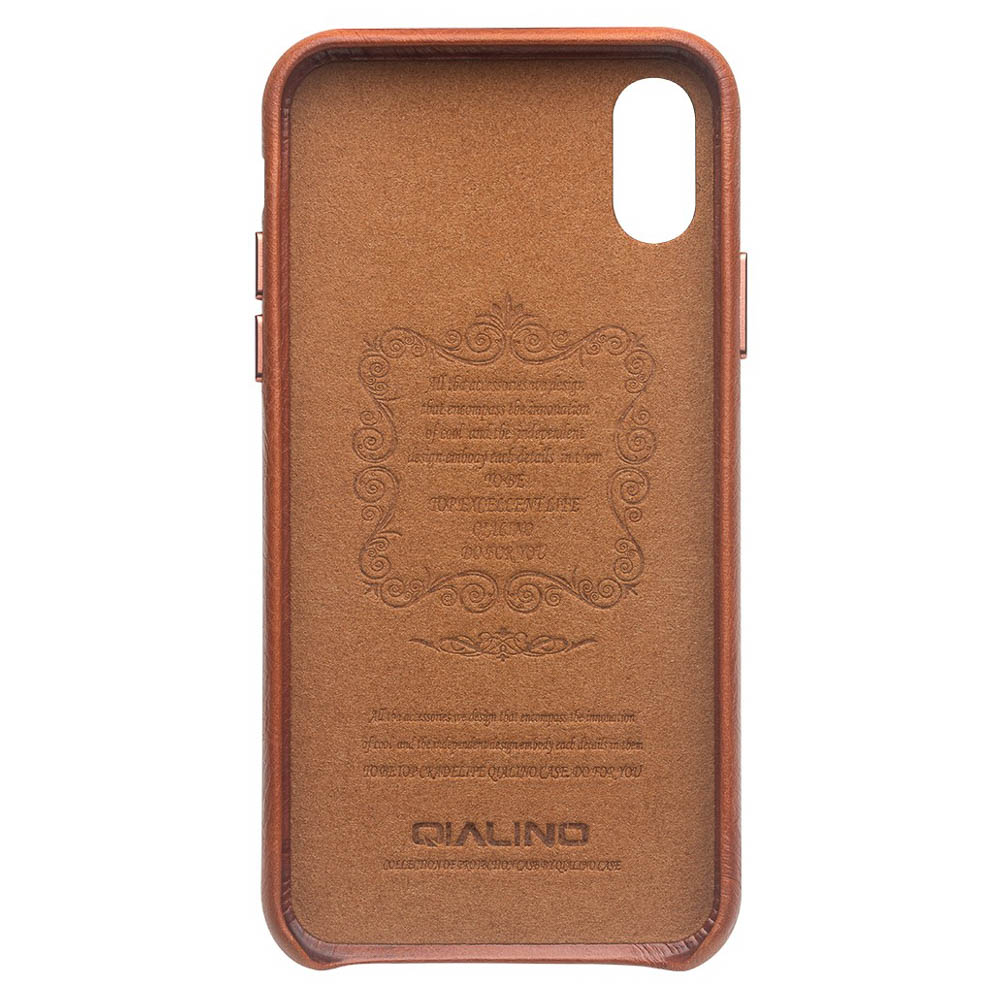 Husa iPhone X/Xs 5.8'' Leather Back Case Qialino Maro thumb
