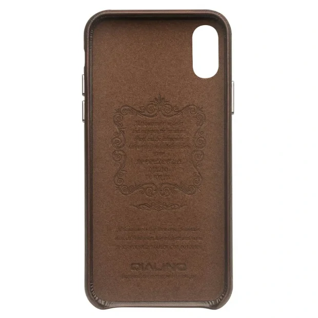 Husa iPhone X/Xs 5.8&#039;&#039; Leather Back Case Qialino Maro Inchis