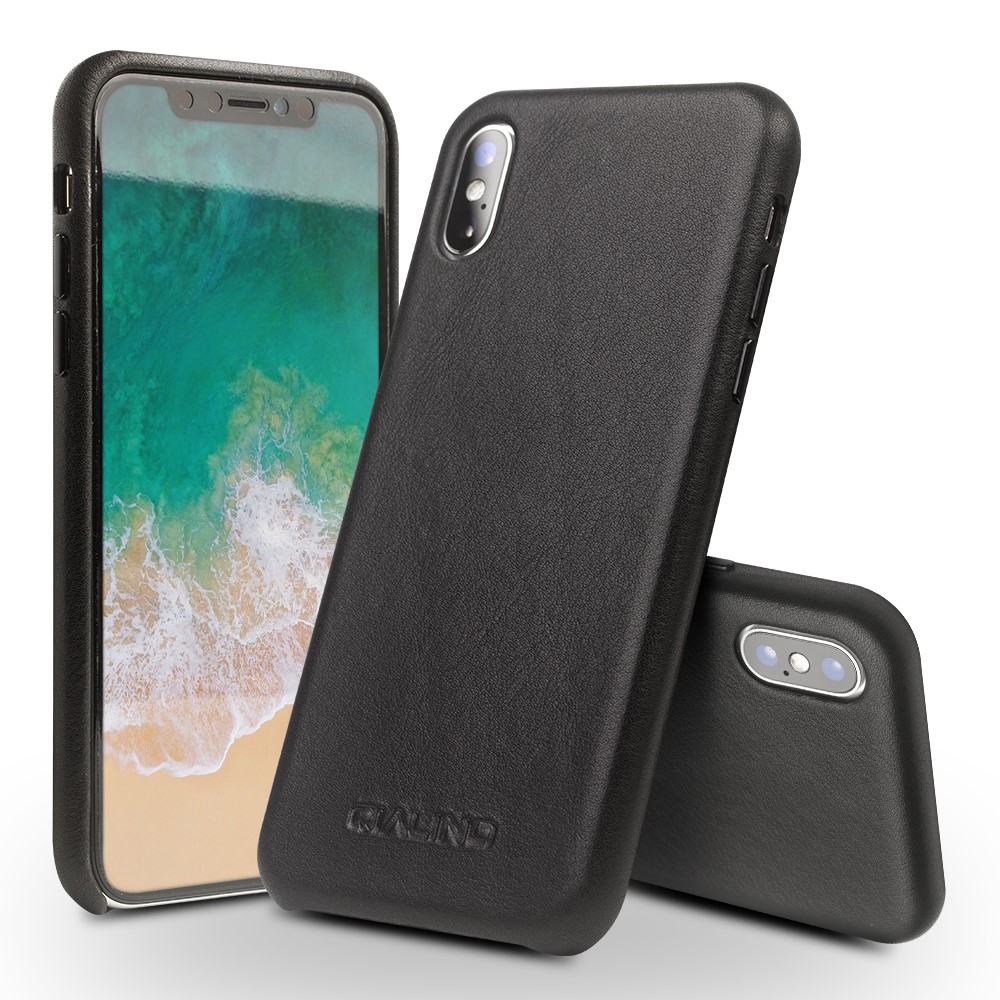 Husa iPhone X/Xs 5.8'' Leather Back Case Qialino Neagra thumb