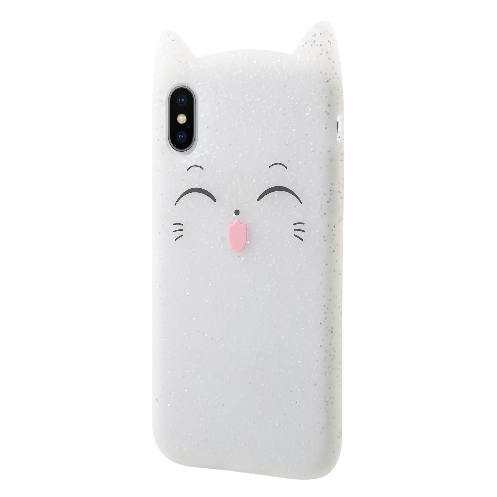 Husa iPhone X/XS 5.8'' Mustache Silicon 3D Alba thumb