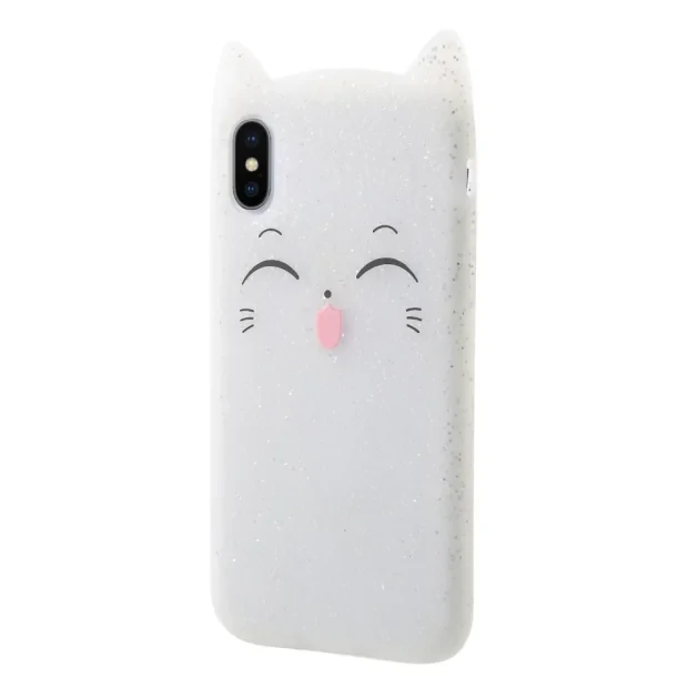 Husa iPhone X/XS 5.8&#039;&#039; Mustache Silicon 3D Alba