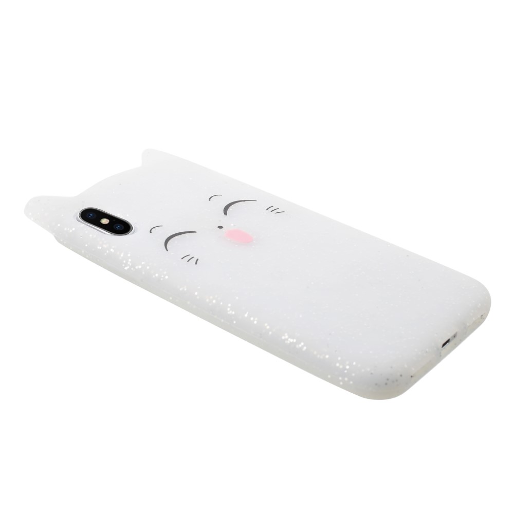 Husa iPhone X/XS 5.8'' Mustache Silicon 3D Alba thumb