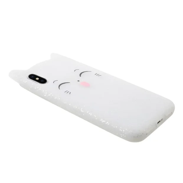 Husa iPhone X/XS 5.8&#039;&#039; Mustache Silicon 3D Alba