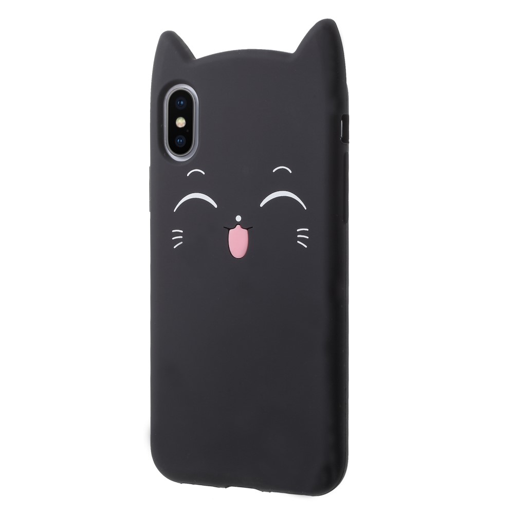 Husa iPhone X/XS 5.8'' Mustache Silicon 3D Neagra thumb