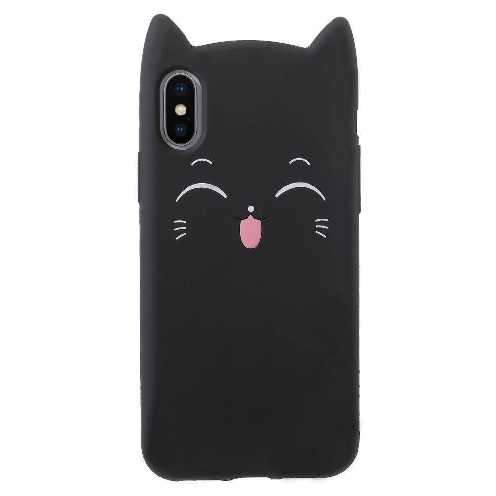 Husa iPhone X/XS 5.8'' Mustache Silicon 3D Neagra thumb