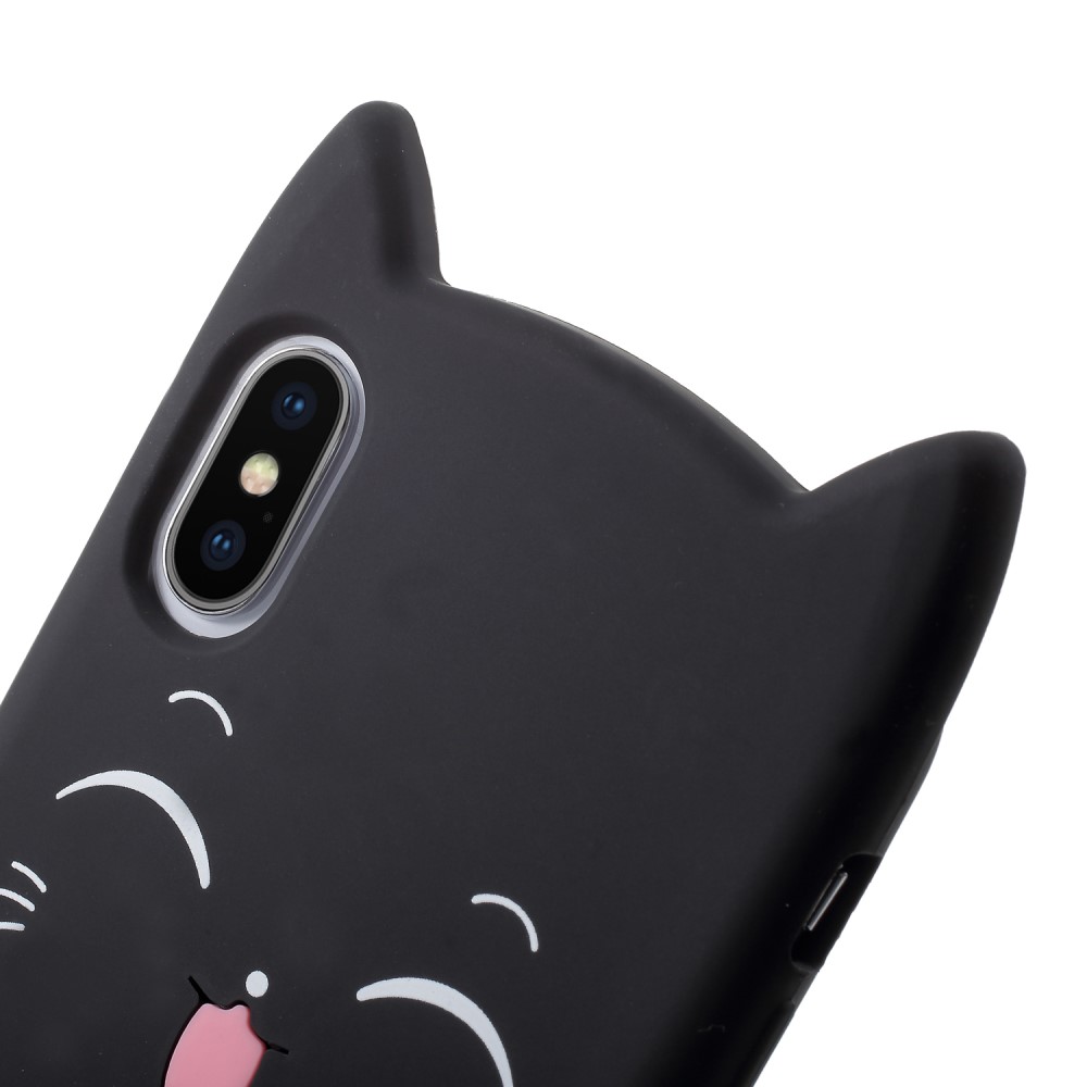 Husa iPhone X/XS 5.8'' Mustache Silicon 3D Neagra thumb