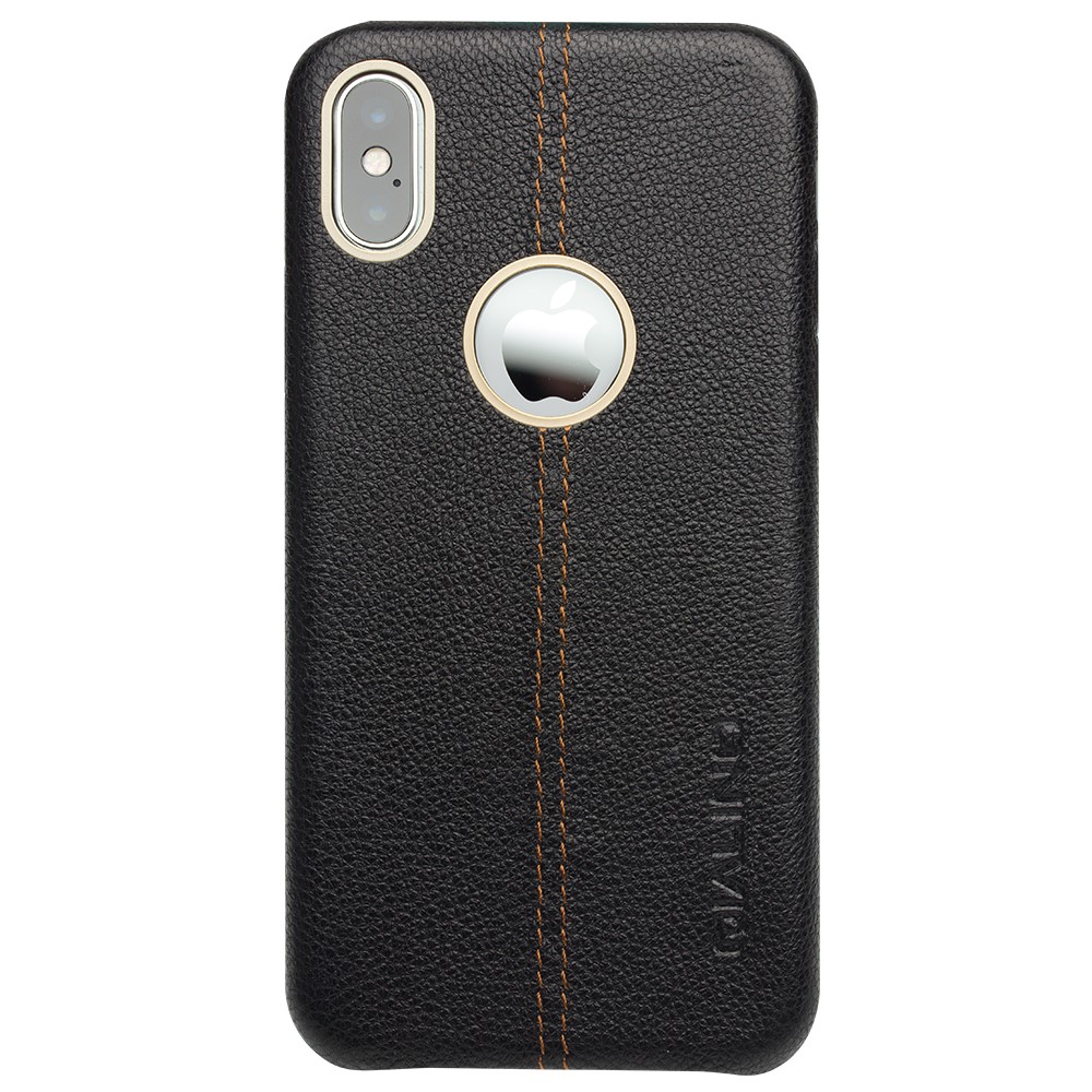 Husa iPhone X/Xs  Qialino Leather Back Case Neagra thumb