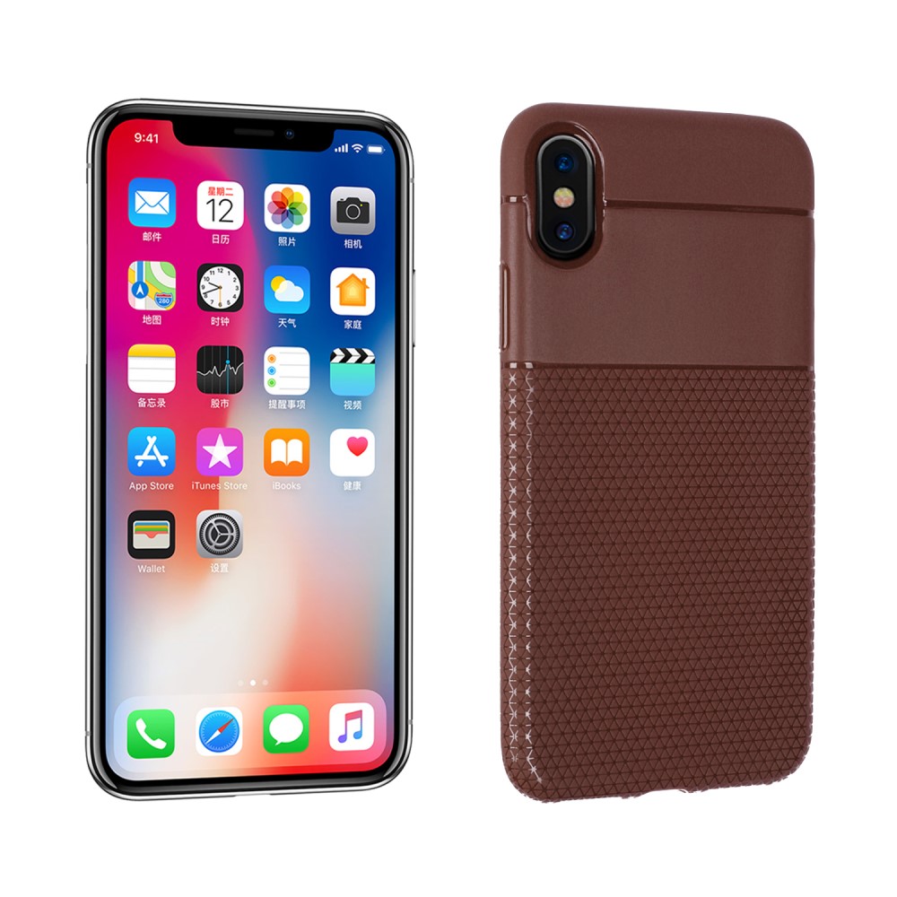 Husa iPhone X/Xs Triangle Pattern Maro thumb