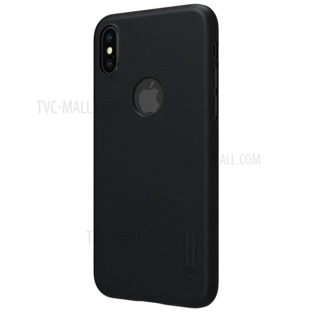 Husa iPhone X/XS Frosted Shield Negru Nillkin + Folie