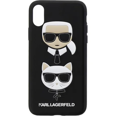 Husa iPhone X/XS Karl Lagerfeld &amp; Choupette Hard Case PU Neagra