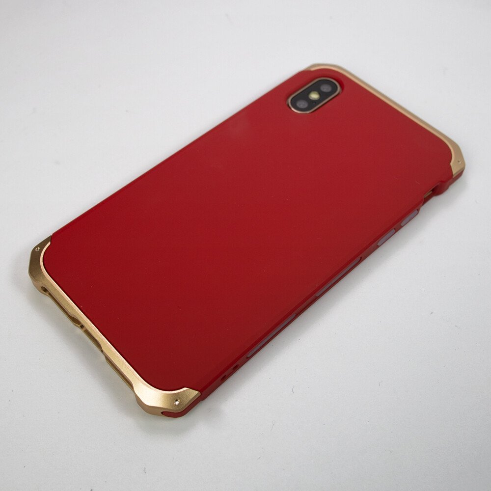 Husa iPhone X/XS Shockproof Armor Cover Rama Gold thumb