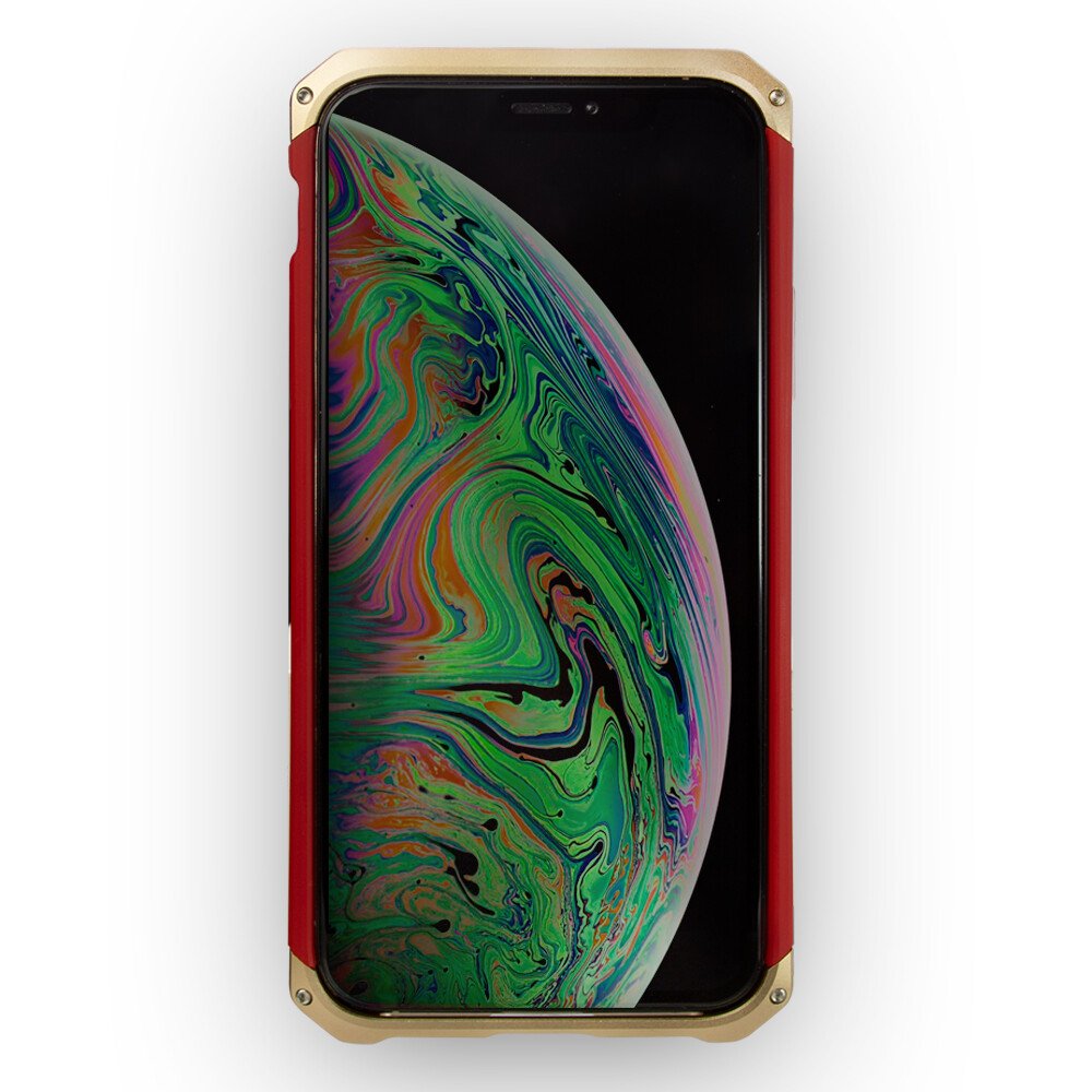 Husa iPhone X/XS Shockproof Armor Cover Rama Gold thumb