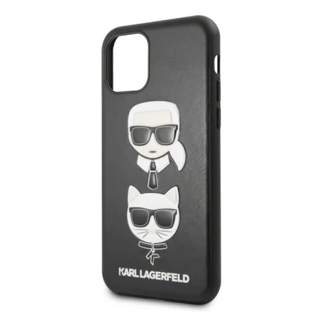Husa iPhone 11 Pro Max Karl Lagerfeld &amp; Choupette Hard Case PU Neagra