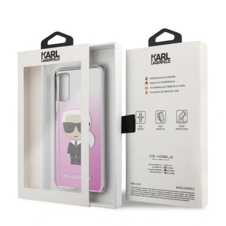 Husa Karl Lagerfeld Degrade pentru Samsung Galaxy S20, Roz