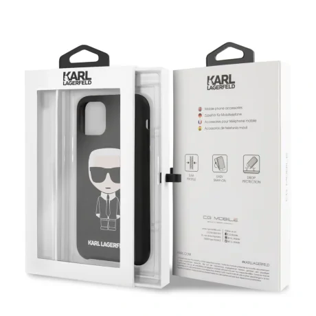 Husa Karl Lagerfeld Ikonik Silicone pentru iPhone 11 Negru