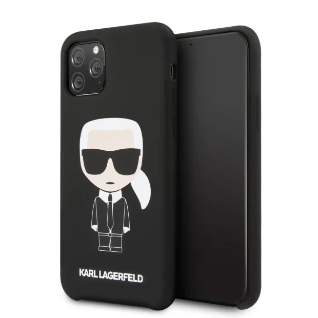 Husa Karl Lagerfeld Ikonik Silicone pentru iPhone 11 Pro Max, Negru