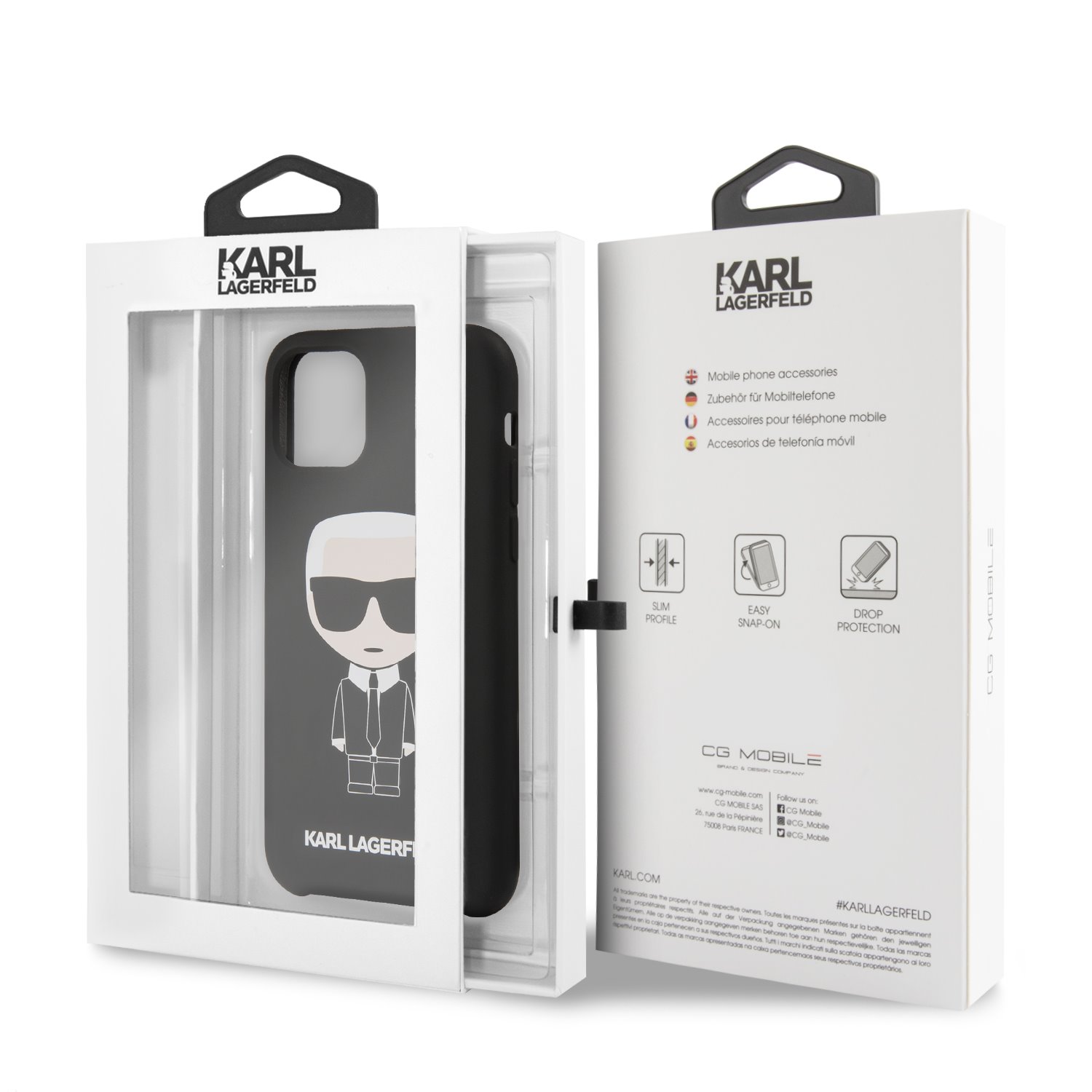 Husa Karl Lagerfeld Ikonik Silicone pentru iPhone 11 Pro Max, Negru thumb