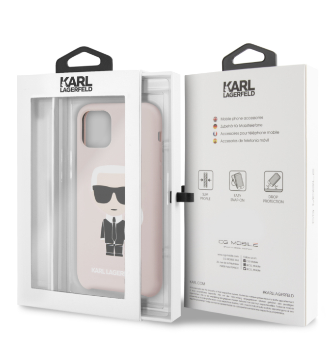 Husa Karl Lagerfeld Silicone pentru  iPhone 11 Pro Max, Roz thumb