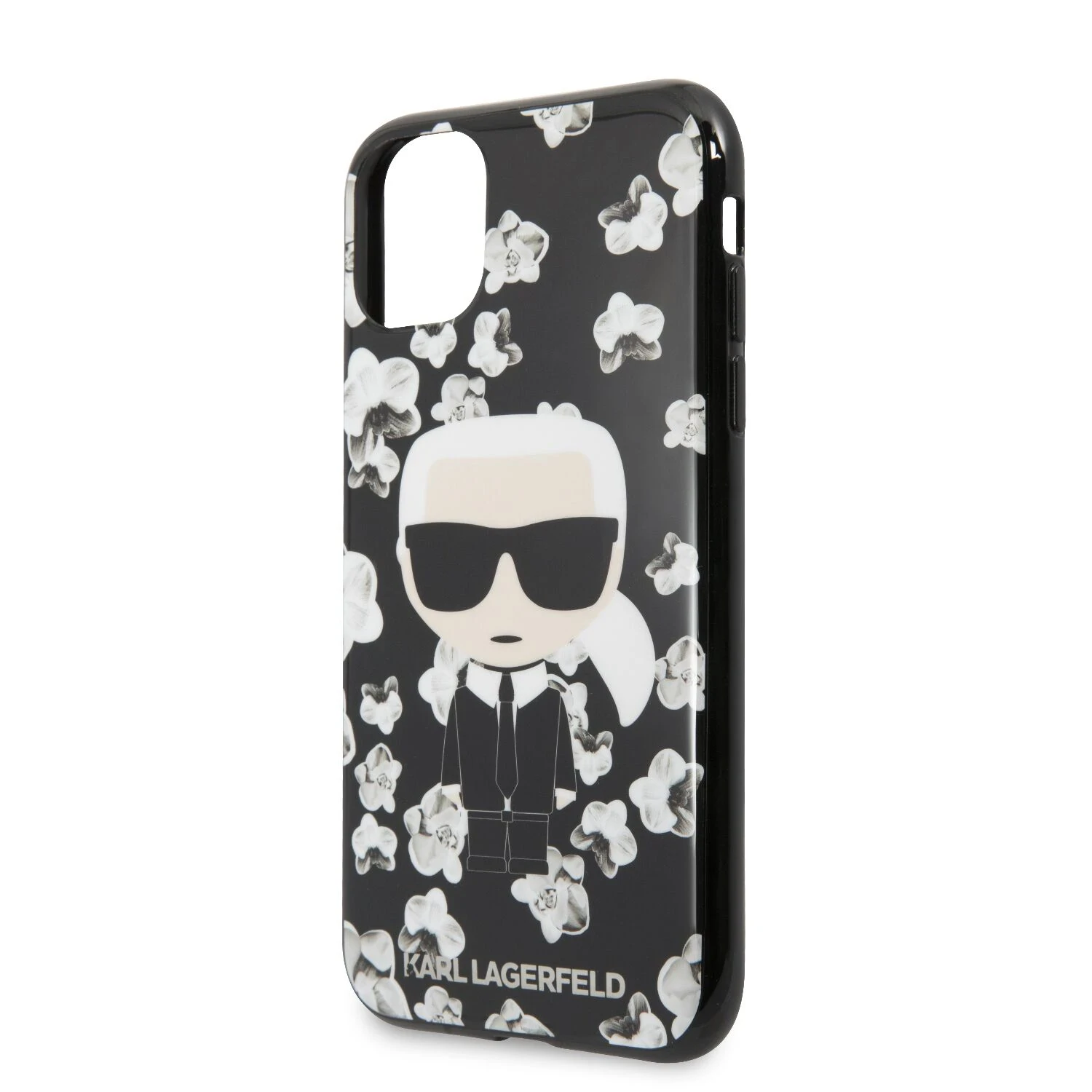 Husa Karl Lagerfeld TPU Flower pentru iPhone 11 Negru thumb