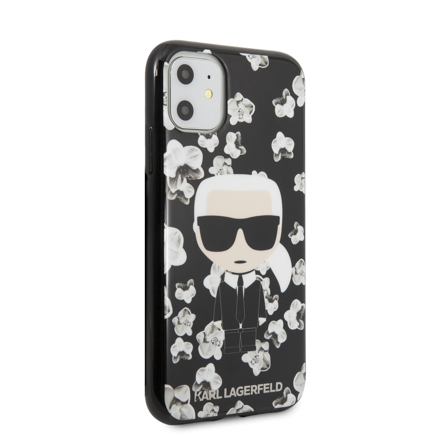 Husa Karl Lagerfeld TPU Flower pentru iPhone 11 Negru thumb