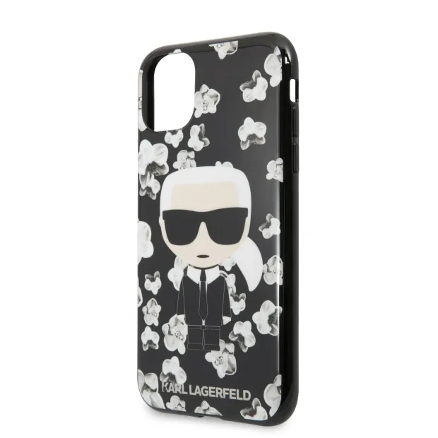 Husa Karl Lagerfeld TPU Flower pentru iPhone 11 Pro Negru
