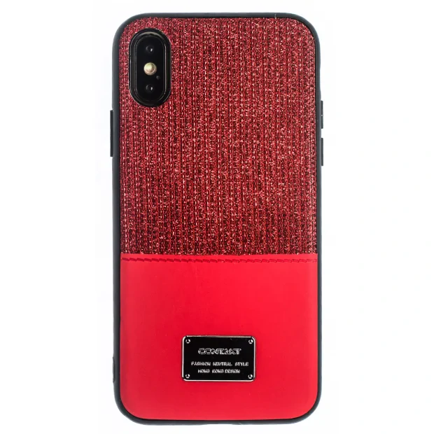 Husa Magnetica iPhone X/XS, Rosu Glitter CTK