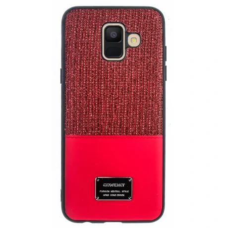 Husa Magnetica Samsung Galaxy A6 2018, Rosu Glitter CTK