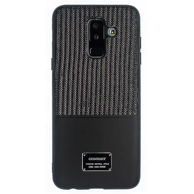 Husa Magnetica Samsung Galaxy A6 Plus 2018, Negru Glitter CTK