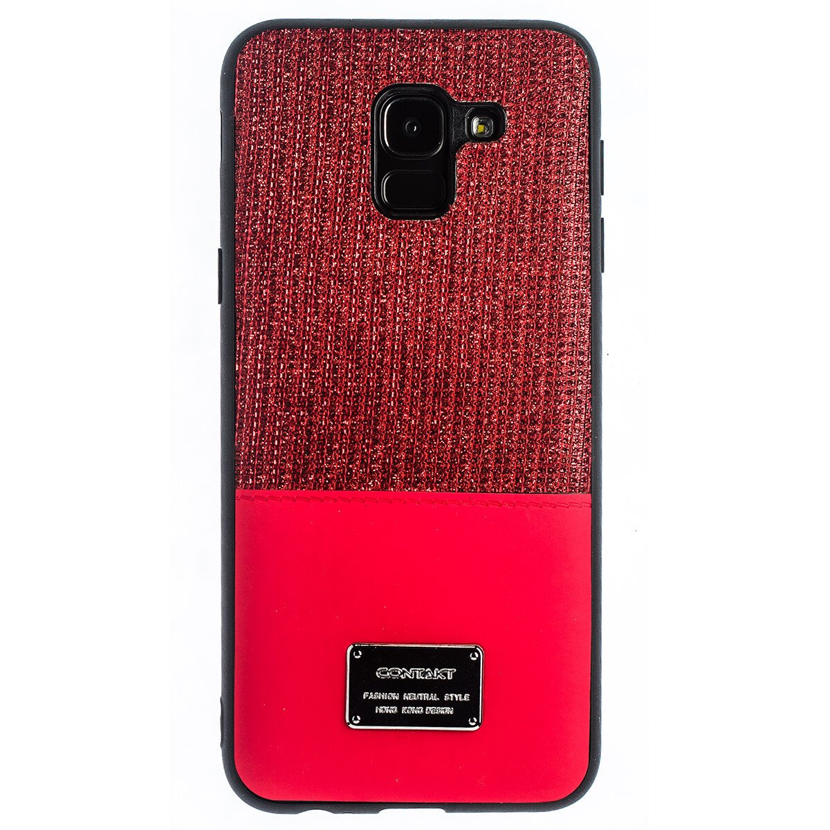 Husa Magnetica Samsung Galaxy J6 2018, Rosu Glitter CTK thumb