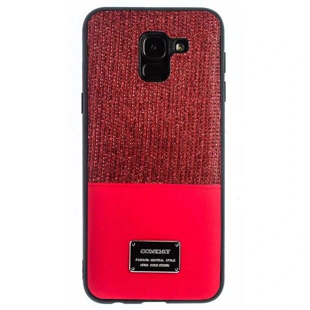 Husa Magnetica Samsung Galaxy J6 2018, Rosu Glitter CTK