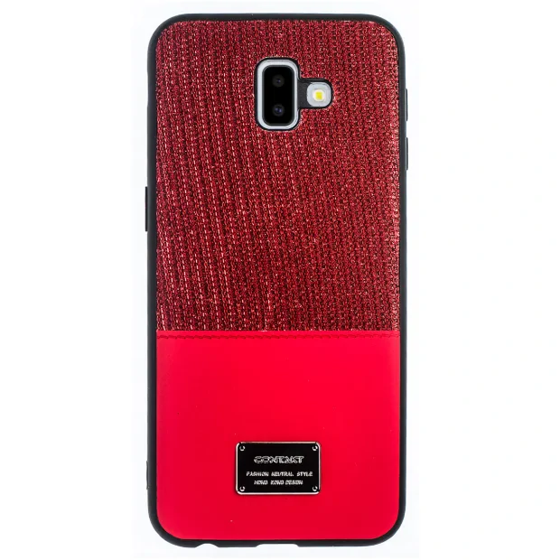 Husa Magnetica Samsung Galaxy J6 Plus, Rosu Glitter CTK