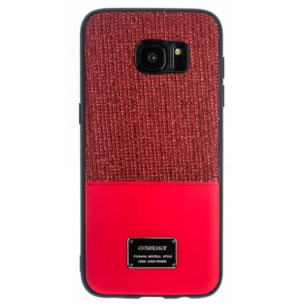 Husa Magnetica Samsung Galaxy S7 Edge, Rosu Glitter CTK