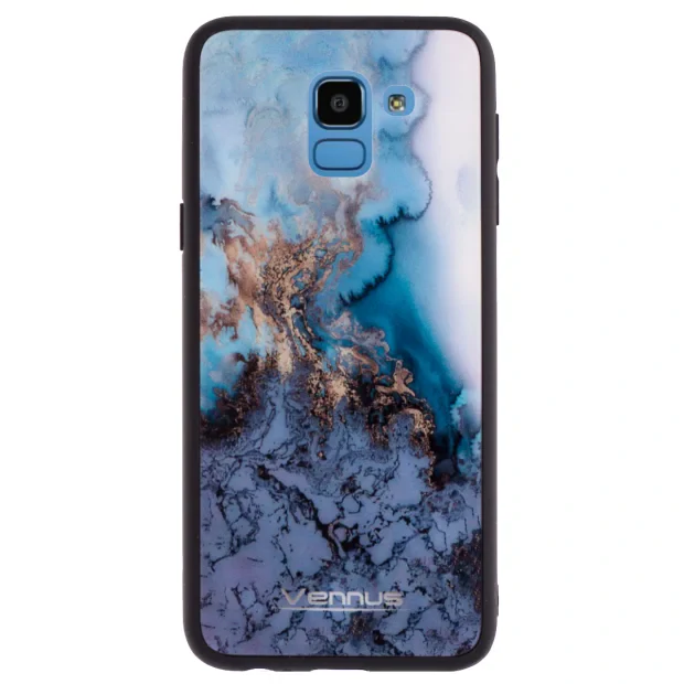 Husa Oglinda Samsung Galaxy J6 2018, Marble Albastra