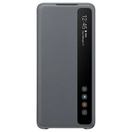 Husa Originala Samsung Galaxy S20 Plus, S-View Clear, Gri