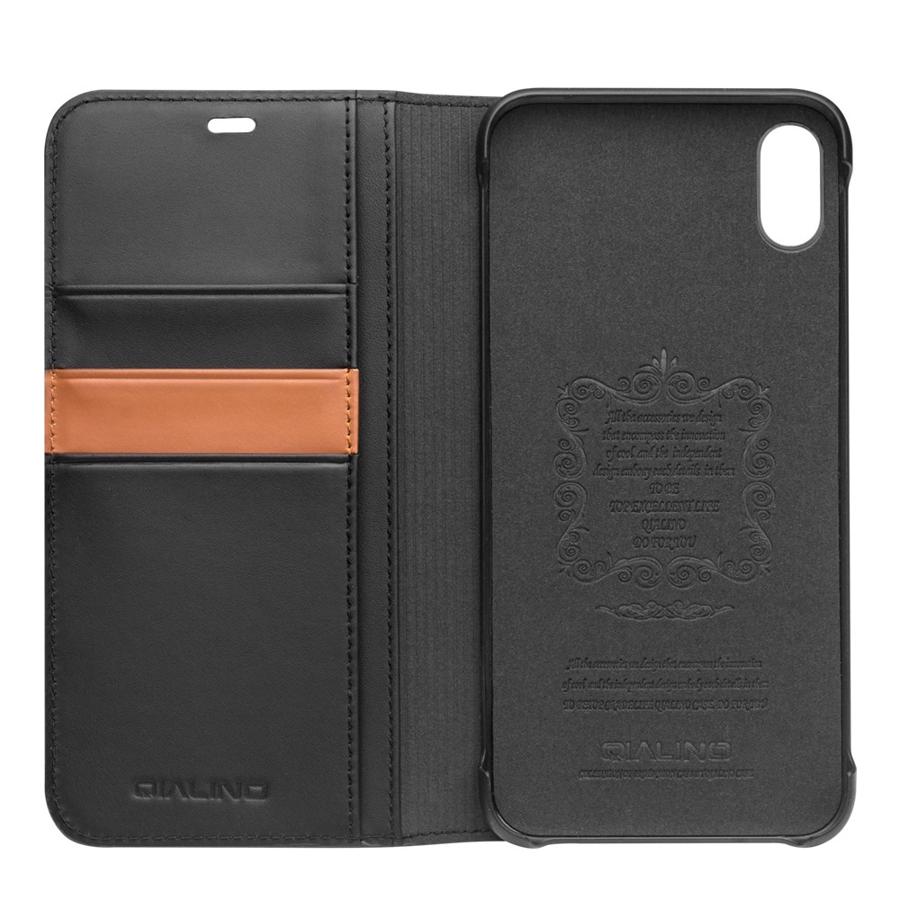 Husa piele iPhone XS Max Classic Negru Qialino thumb