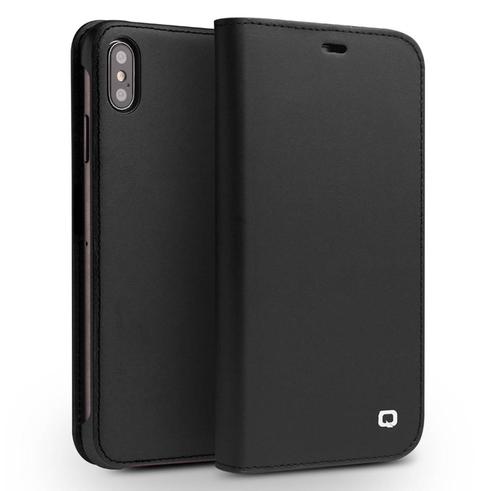 Husa piele iPhone XS Max Classic Negru Qialino thumb