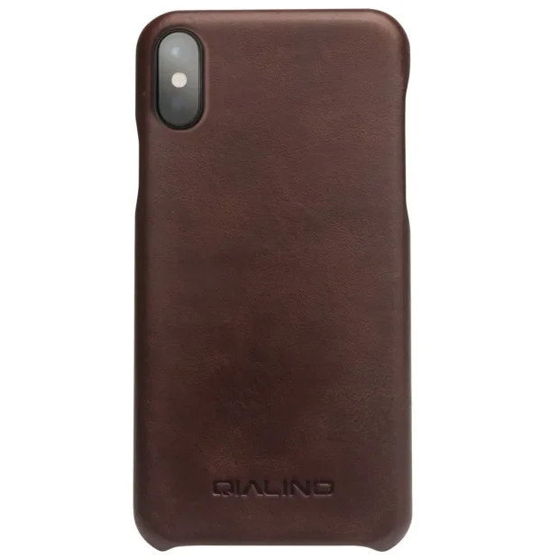 Husa piele iPhone X/Xs 5.8&#039;&#039; Qialino Maro Inchis