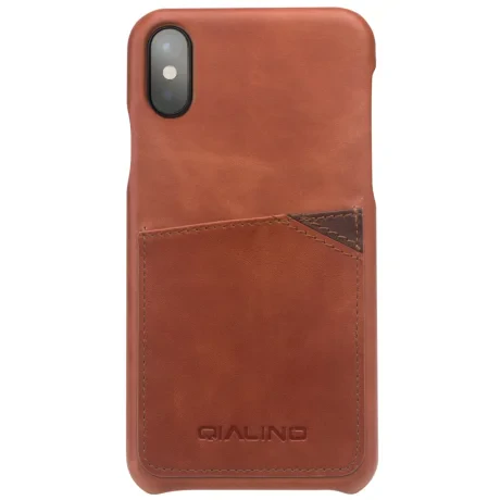 Husa piele iPhone X/Xs 5.8&#039;&#039; Qialino Slot Card Maro