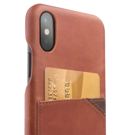 Husa piele iPhone X/Xs 5.8&#039;&#039; Qialino Slot Card Maro