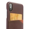 Husa piele iPhone X/Xs 5.8&#039;&#039; Qialino Slot Card Maro Inchis