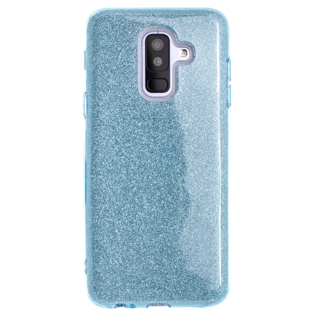 Husa Samsung Galaxy A6 Plus 2018, Glitter Albastra